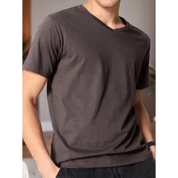 Pánské tričko Sinsay - Tričko s krátkým rukávem - hnědá - 1020Z-94X - 1020Z-94X-XS