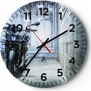 Hodiny Kuchyňské nástěnné hodiny 30x30 Motorismus Moderní skleněné hodiny Tiché