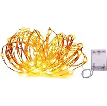 Vánoční osvětlení SVĚTÝLKA 100 MIKRO LED NA BATERIE DRÁTEK TEPLÁ BÍLÁ