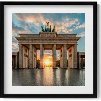 Obraz Dekorativní obraz v rámu na zeď Braniborská brána v Berlíně 50x50 cm