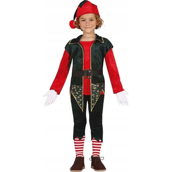 Karnevalový kostým Kostým malého elfa Elf DELUXE Santova malá elfka Malý elf Santova pomocnice - malá elfka velikost vel. 12 5-135 cm.