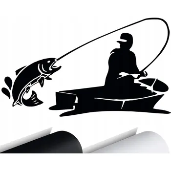 Samolepicí dekorace na vozidlo Samolepka s rybou u jezera FISHERMAN na auto 9x16
