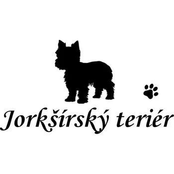 Nášivka Nažehlovací nápis Jorkšírský teriér Vzor: 3, Potisk: hnědá, Motiv: tlapka