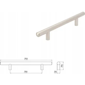 Nábytkové kování Nábytková úchytka SIRO 885-208ZN4 nikl matný, satén