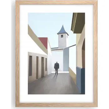 Obraz Plakát ve světlém dubovém rámu 30x40cm Pastelové Budovy Architektura Nástěnný obraz ARTTOR Moderní Obraz do obývacího pokoje Obraz do ložnice Vertikální Fotoobraz Plakáty na zeď Fotorámované obrazy Umělecký tisk Nástěnná Nástěnná dekorace Rámeček Plexiskl