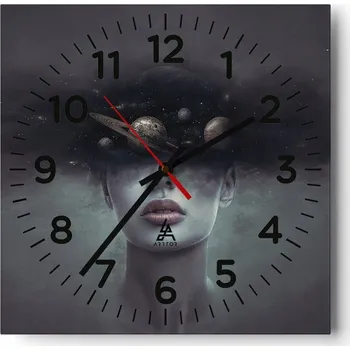 Hodiny Nástěnné hodiny do obýváku 40x40 Abstrakce Tiché hodiny Skleněné hodiny Bez hlučnosti