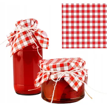 Sklenice 50x Univerzální víčka na sklenice na med + PROVAZ