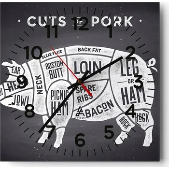 Hodiny Nástěnné hodiny do obýváku 40x40 Gastronomie Bezhlučné hodiny na skle Tiché