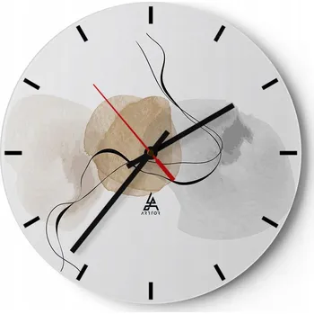Hodiny Velké nástěnné hodiny 40x40 Abstrakce Skleněné hodiny Kulatý Tiché