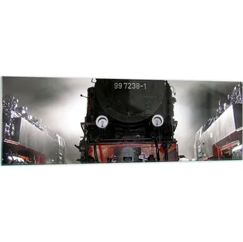 Obraz Velký skleněný obraz do obýváku 160x50 lokomotiva moderní fotoobraz obrazy