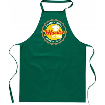 Kuchyňská zástěra KUCHYŇSKÁ ZÁSTĚRA zelená KUCHNĚ DĚDEČKA MAESTRO dárek ke dni FA_424_z