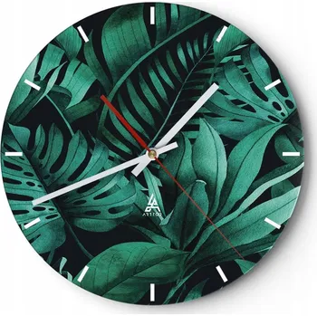 Hodiny Nástěnné hodiny do kuchyně 30x30 Exotika Skleněné hodiny do obýváku Loft Tiché