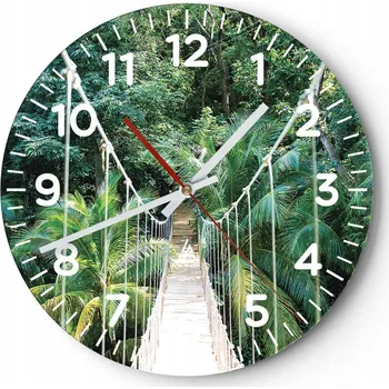 Hodiny Nástěnné hodiny do obýváku 40x40 Krajina Kulatý Skleněné hodiny Loft Tiché