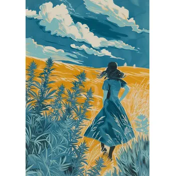 Plakát Plakát Cesta přes pole bez rámu 21 x 29,7 cm