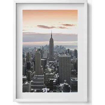 Obraz Obraz v bílém rámu na zeď Panorama architektury New Yorku 50x70 cm