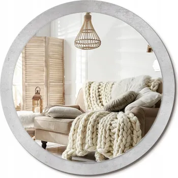 Zrcadlo Zrcadlo s potiskem do koupelny, kuchyně, předsíně, Textura betonu, průměr 100 cm