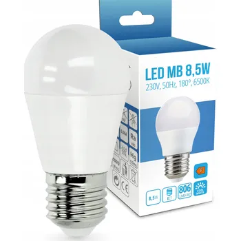 Žárovka LED žárovka Kulička MB 8,5W E27 Studená bílá 6500K 806lm