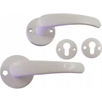 Dveřní kování KLIKA BÍLÁ BISKVIT KULATÝ ŠTÍTEK ROZETA VLOŽKA