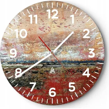 Hodiny Nástěnné hodiny do obýváku 40x40 Abstrakce Kulatý Skleněné hodiny Loft Tiché