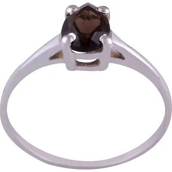 Prsten Stříbrný prsten s přírodním hnědým topazem ve tvaru kapky - Meucci SDR088 Velikost: 59