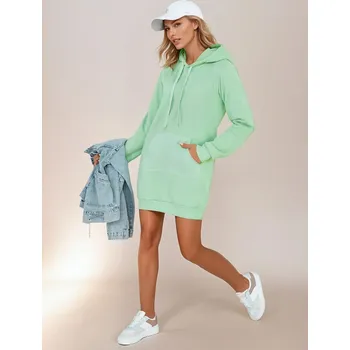 Dámské oblečení Dámská mintová dlouhá oversize mikina / šaty TIMMY EY2561 Velikost: S