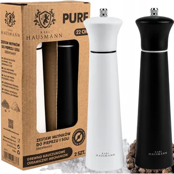 Kuchyňský mlýnek Ruční mlýnek Karl Hausmann dřevěný bílý/černý 2 ks 60 g
