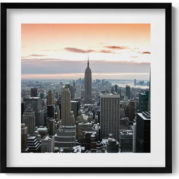 Obraz Obraz na zeď v černém rámu Panorama architektury New Yorku 50x50 cm