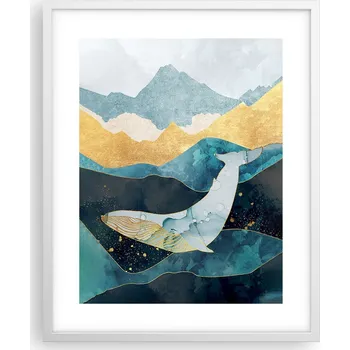 Obraz Obraz plakát na zeď v bílém rámu 40x50 abstrakce plakáty do obýváku