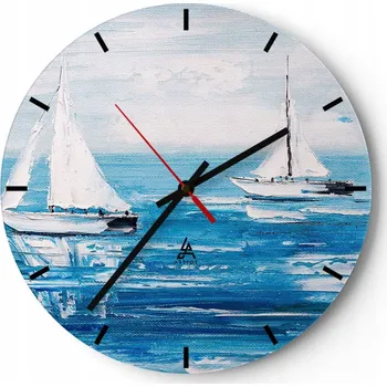 Hodiny Nástěnné hodiny do kuchyně 30x30 Krajina Skleněné hodiny do obýváku Loft Tiché