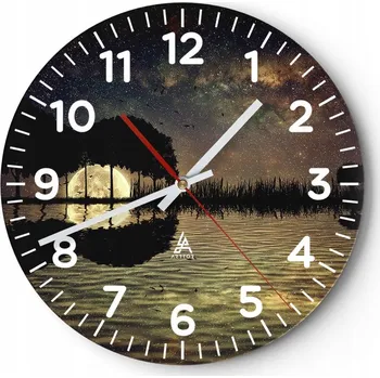 Hodiny Kuchyňské nástěnné hodiny 30x30 Krajina Moderní Skleněné hodiny do obýváku Tiché