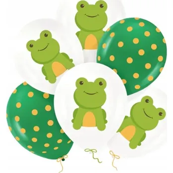 Balónek Latexové balónky PartyPal žabka 12" 6 kusů