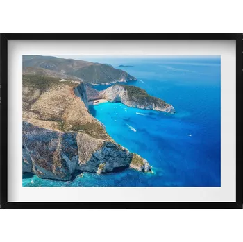 Obraz Dekorativní obraz v rámu do obýváku Letní krajina s útesem a pobřežím 70x50 cm