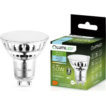 Žárovka LED žárovka GU10 Reflektor PAR16 6W (ekvivalent 50W) 580lm 6500K Studená bílá 120° LUMILED