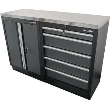 Dílenský stůl Matabro Dílenská skříňka MB-TGC1305 a MB-TGC1300 s nerezovou pracovní deskou MB-TGW53S