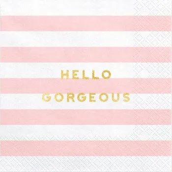 Papírový ubrousek Ubrousky PartyDeco Yummy Hello Gorgeous, růžové