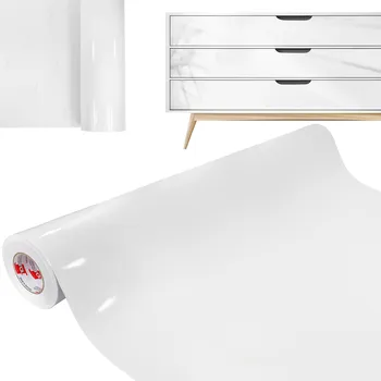 Tapeta Dýhovaná samolepicí Fólie na kuchyňský nábytek, šířka 105 cm, PVC Fólie bílá lesklá