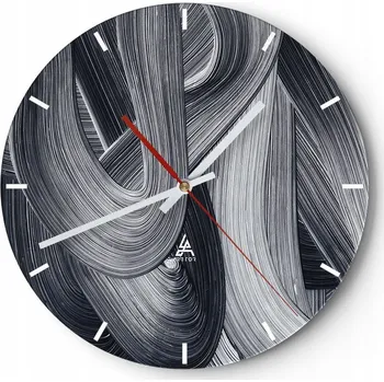 Hodiny Velké nástěnné hodiny 40x40 Abstrakce Skleněné hodiny Kulatý Tiché