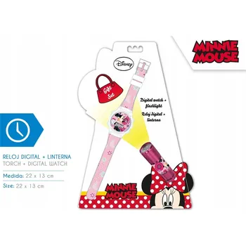 Hodinky Digitální hodinky + svítilna Minnie Mouse