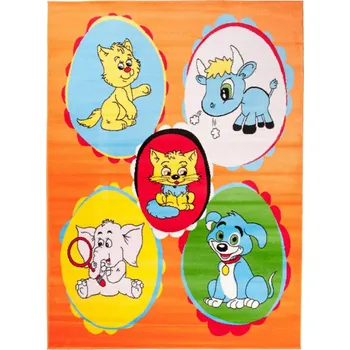 Koberec KOBEREC KINDER 80x150 MĚKKÝ PEJSEK KOŤÁTKO ORANŽOVÝ