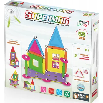 ostatní stavebnice SUPERMAG vzdělávací magnetické stavebnice PROJECT HOUSE 55 ks