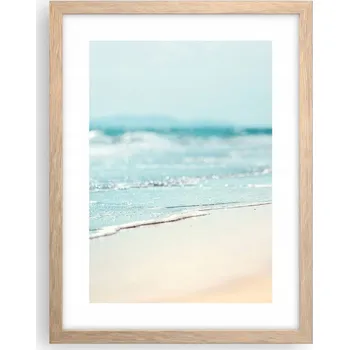 Obraz Obraz plakát v rámu světlý dub do obýváku 30x40 mořské pobřeží na zeď