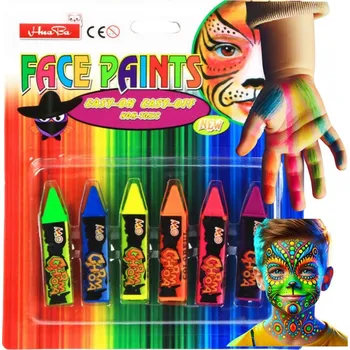 Kresba Pastelky na malování obličeje 6 kusů barevné neonové sada pastelek barvy