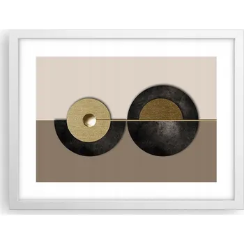 Obraz Obraz plakát v bílém rámu do obýváku 40x30 kruhy foto plakáty na zeď