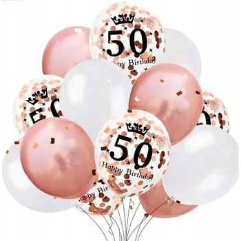 Balónek BALÓNKY k padesátým narozeninám 50 let RŮŽOVÉ x15