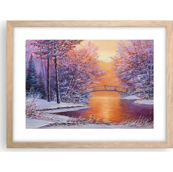 Obraz Obraz plakát v rámu světlý dub do obýváku 40x30 krajina foto na zeď