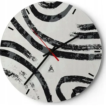 Hodiny Velké nástěnné hodiny na zeď 40x40 Minimalistické skleněné hodiny Kulatý Tiché