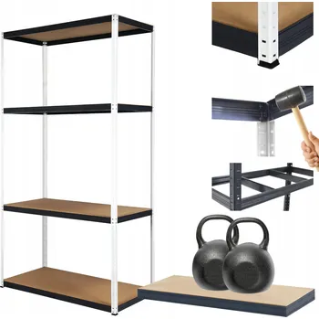 Dílenský regál Kovový regál do skladu, garáže, stojan HELIOS 180x90x30 cm, 4 police, nosnost 275 kg