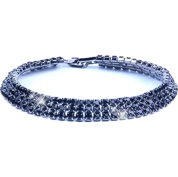 Náramek B-TOP Dámský náramek s černými kamínky