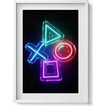 Obraz Elegantní obraz v rámu Symboly hráče - znaky na ovladači konzole 50x70 cm