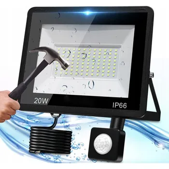 LED reflektor Interlook 20 W černý s pohybovým senzorem IP65